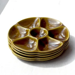 5 assiettes à coquillages des années 70