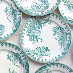 8 assiettes à dessert à la fleur d'iris