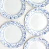 6 assiettes à dessert aux fleurs bleues