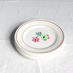 6 assiettes à dessert fleuries