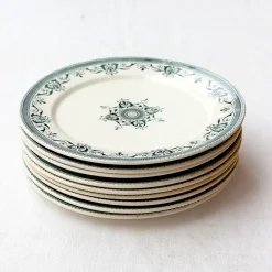 8 assiettes anciennes en terre de fer