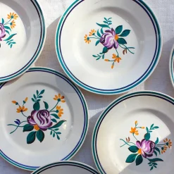 6 assiettes fleuries