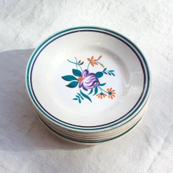 6 assiettes fleuries