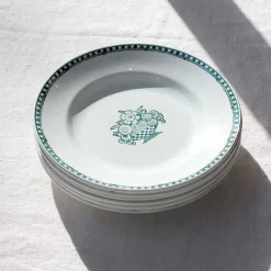 6 assiettes plates à la corbeille centrale