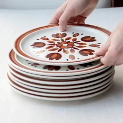 7 assiettes plates années 70