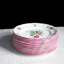 12 assiettes plates de Lunéville