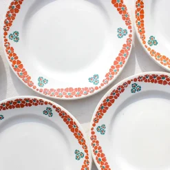 8 assiettes plates en faïence art déco