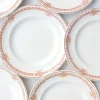 8 assiettes plates en terre de fer ocre