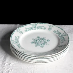9 assiettes plates en terre de fer