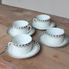 4 grandes tasses en porcelaine art déco vintage