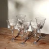 6 petits verres à pied gravés