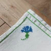 6 serviettes anciennes brodées aux bleuets