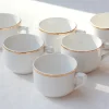 6 tasses à café au liseré doré