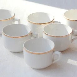 6 tasses à café au liseré doré