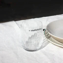 6 verres à eau au buvant ondulé