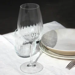 6 verres à vin au buvant ondulé