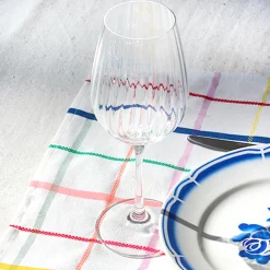 6 verres à vin au buvant ondulé