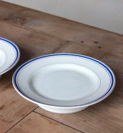 Assiette sur pied vintage en faïence
