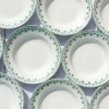 Assiettes anciennes à la frise verte