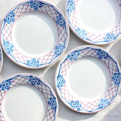 Assiettes art déco bleu & violet