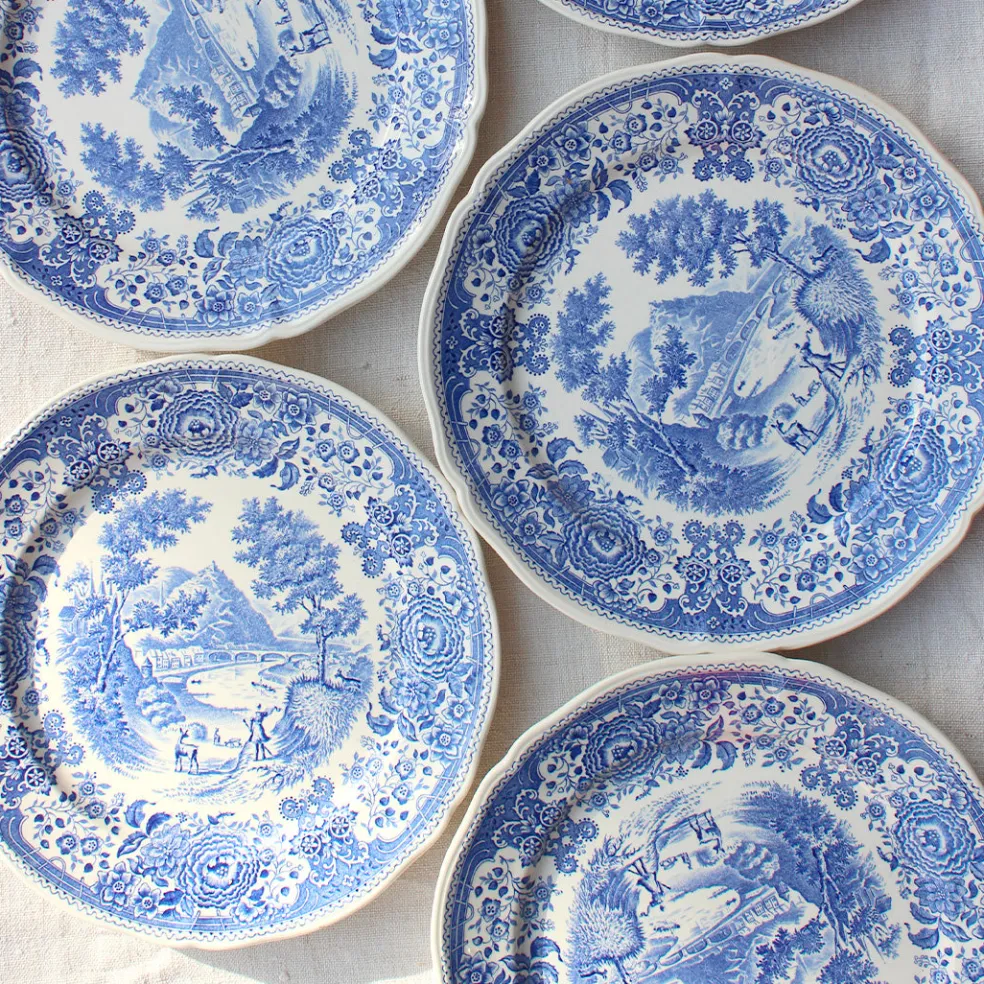 Assiettes au décor bleu Burgenland