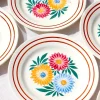 Assiettes aux trois fleurs colorées
