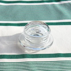 Beurrier en verre rond motif abeilles