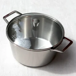 Casserole faitout en inox 18/10 brossé