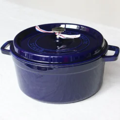 Cocotte ronde en fonte colorée