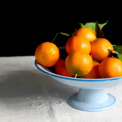 Compotier en faïence bleu clair