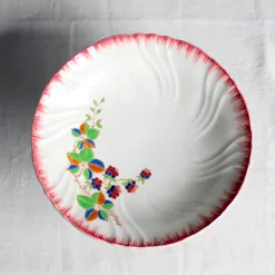 Compotier fleuris aux bords peignés