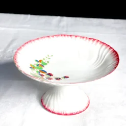 Compotier fleuris aux bords peignés