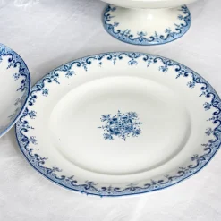 Compotiers style Rouen à la délicate frise bleue