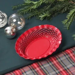 Corbeille à pain ovale en métal coloré