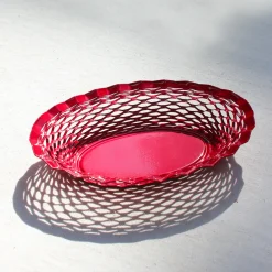 Corbeille à pain ovale en métal coloré