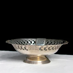 Corbeille ajourée en métal argenté