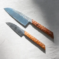 Couteaux de cuisine manche en if texturé