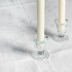 Duo de bougeoirs en verre