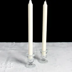 Duo de bougeoirs en verre