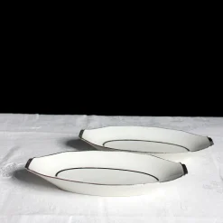 Duo de raviers en porcelaine art déco