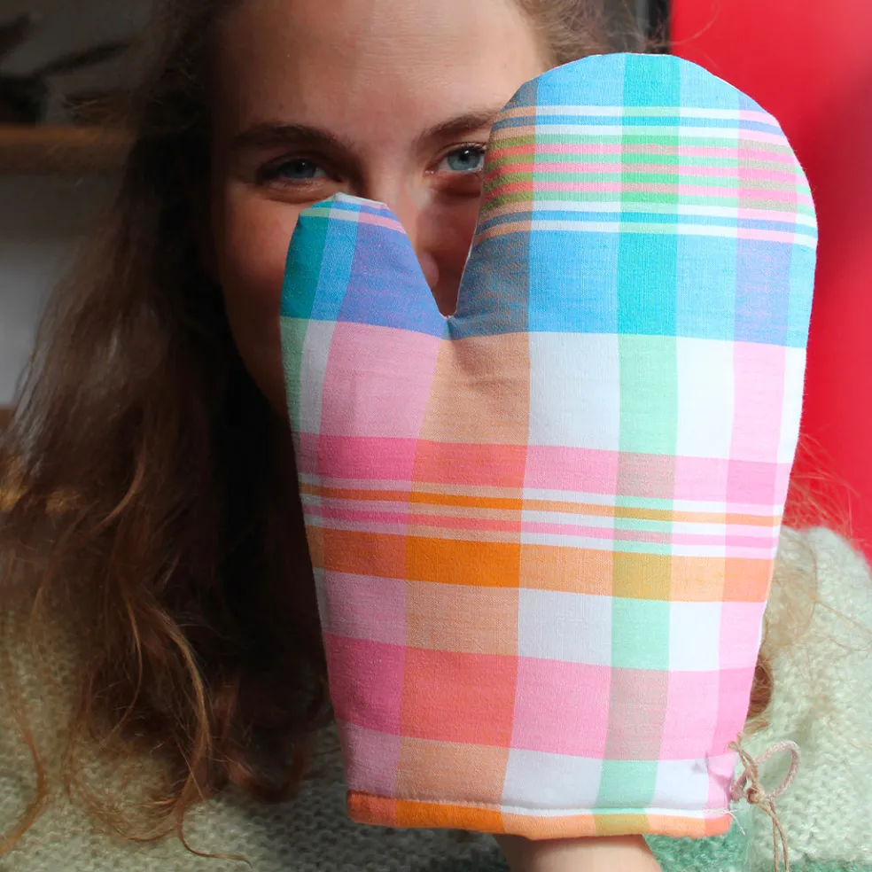 Gant de cuisine coloré upcyclé