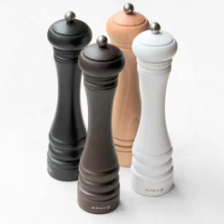 Grand moulin manuel à poivre, sel, épices en bois de hêtre