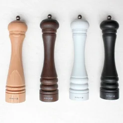Grand moulin manuel à poivre, sel, épices en bois de hêtre