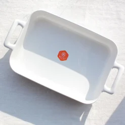 Grand plat à four rectangulaire en porcelaine