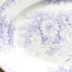 Grand plat ancien en terre de fer mauve