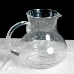 Grande carafe en verre bullé transparent