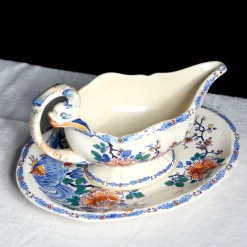 Grande saucière aux coq et pivoines de Gien