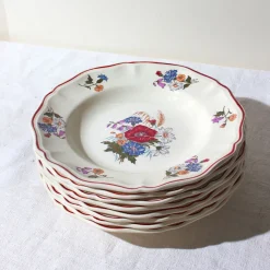 Lot de 6 assiettes aux fleurs des bois