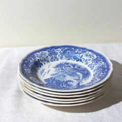 Lot de six assiettes creuses au décor bleu Burgenland