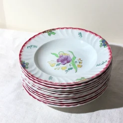 Lots de 6 assiettes au décor à la tulipe